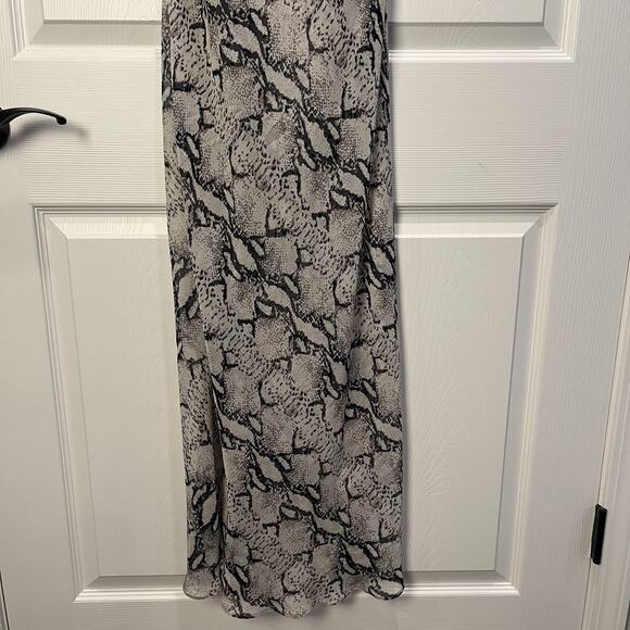 Super Down Dina Draper Sheer Chiffon Maxi Dress Snake Print Medium - Picture 7 of 16